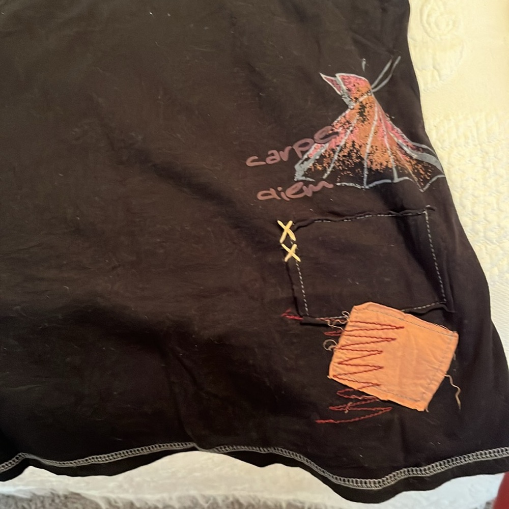 Double D Ranch Black Top with Turquoise Embroidery - Picture 6 of 6